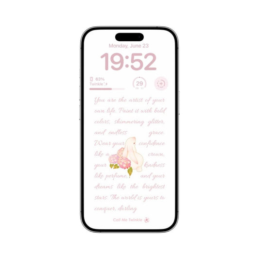 Coquette Graceful Bunny Verse Wallpaper mockup
