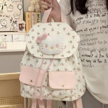 Coquette Hello Kitty Floral Charm Backpack