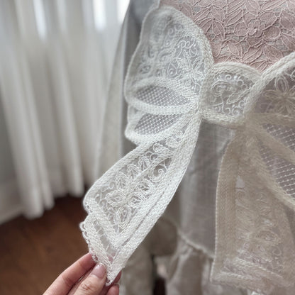 Coquette Lace Dream Bow Tablecloth Pink3