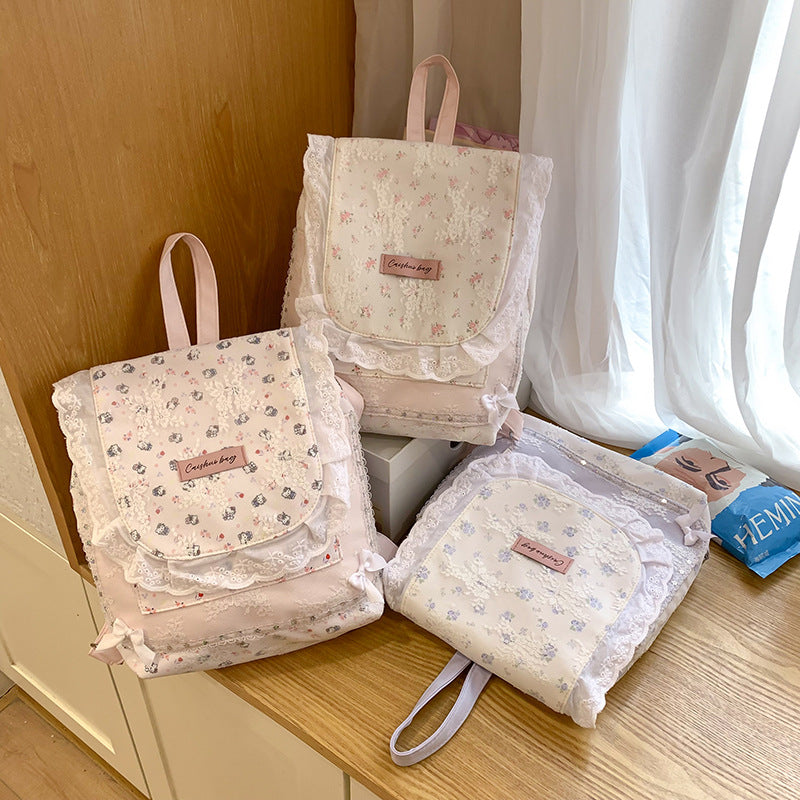 Coquette Lace Petal Daydream Whisper Backpack 1