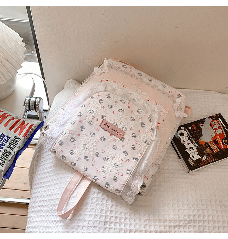 Coquette Lace Petal Daydream Whisper Backpack 3