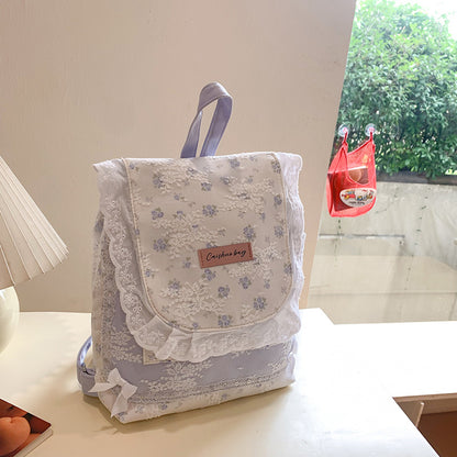 Coquette Lace Petal Daydream Whisper Backpack blue