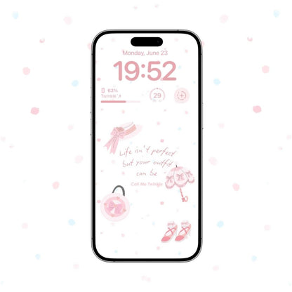 Coquette Ribbons and Dreams Wallpaper mockup