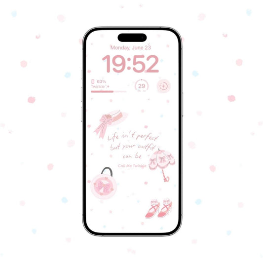 Coquette Ribbons and Dreams Wallpaper mockup