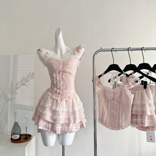 Coquette Petal Promises in Quiet Joy Top and Skirt 1