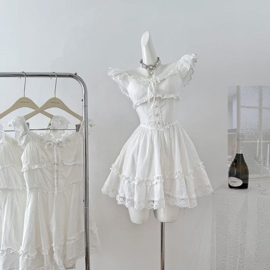 Coquette Radiance in Soft White Dress 1
