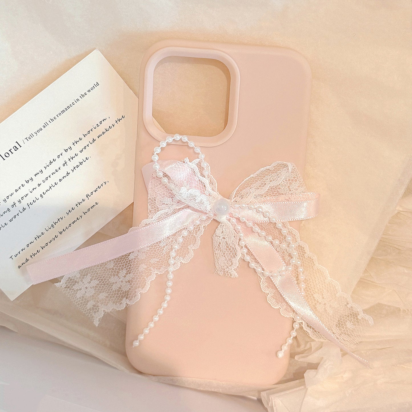 Coquette Romance of Lace and Pearls Phone Case