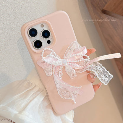 Coquette Romance of Lace and Pearls Phone Case
