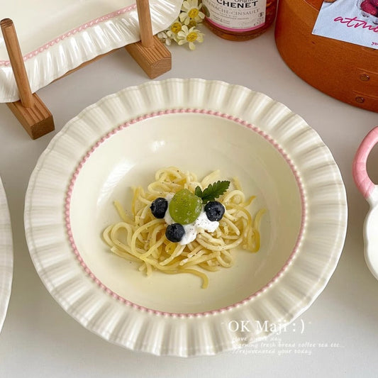 Coquette Ruffle Pearl Plate