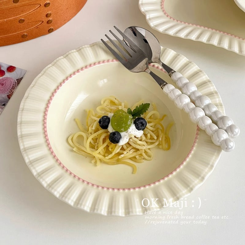 Coquette Ruffle Pearl Plate