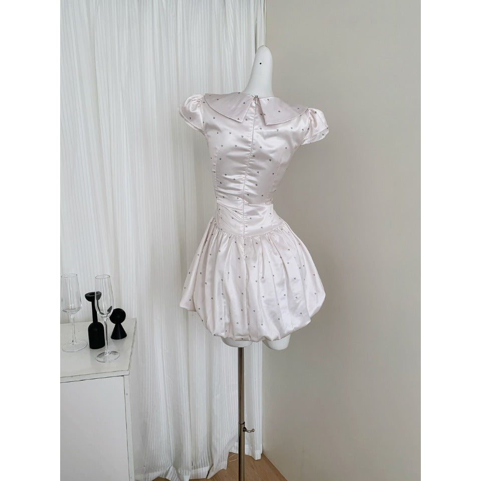 Coquette Satin Serenade with Playful Dots Dress 2