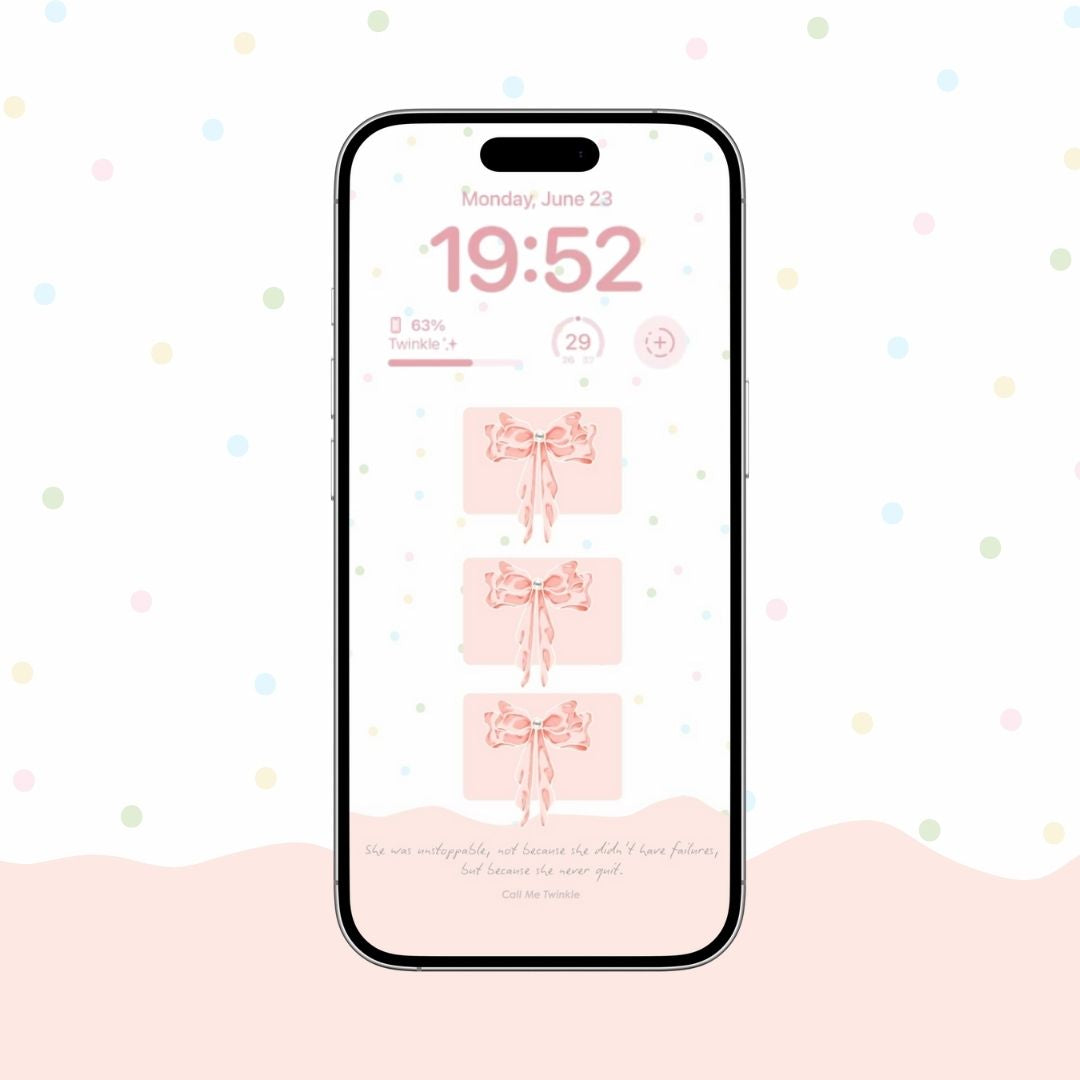 Coquette Soft Ribbons Whisper of Courage Wallpaper mockup