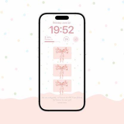 Coquette Soft Ribbons Whisper of Courage Wallpaper mockup