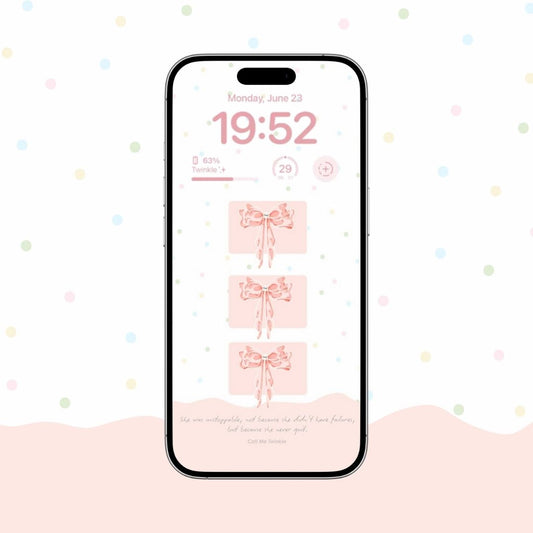 Coquette Soft Ribbons Whisper of Courage Wallpaper mockup