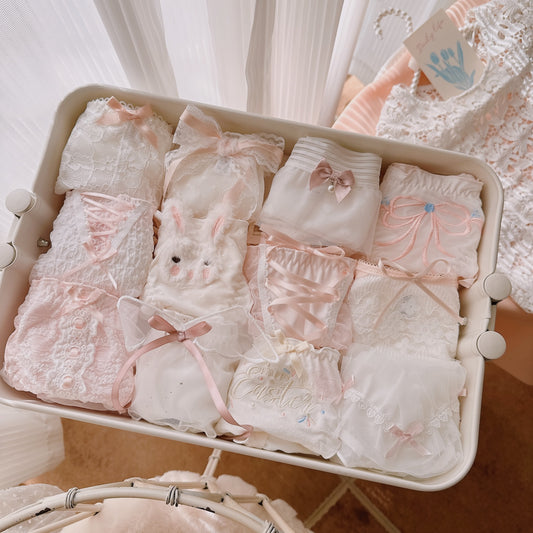 Coquette Soft Whispers and Bunny Kisses Panties Set