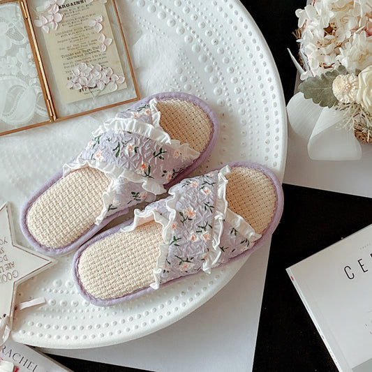 Coquette Where Wildflowers Whisper Home Slippers