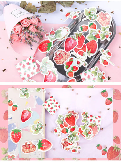 Coquette Aesthetic Strawberry Decorative Stickers Set