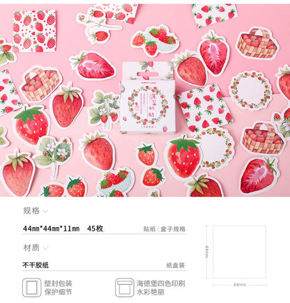 Coquette Aesthetic Strawberry Decorative Stickers Set