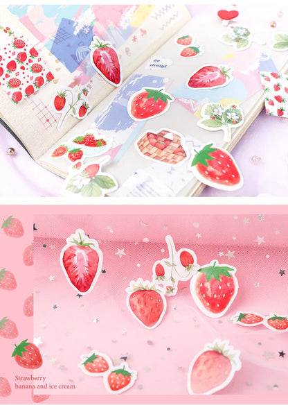 Coquette Aesthetic Strawberry Decorative Stickers Set
