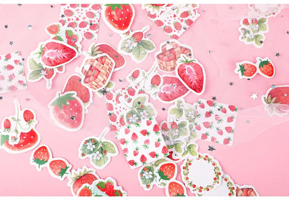 Coquette Aesthetic Strawberry Decorative Stickers Set
