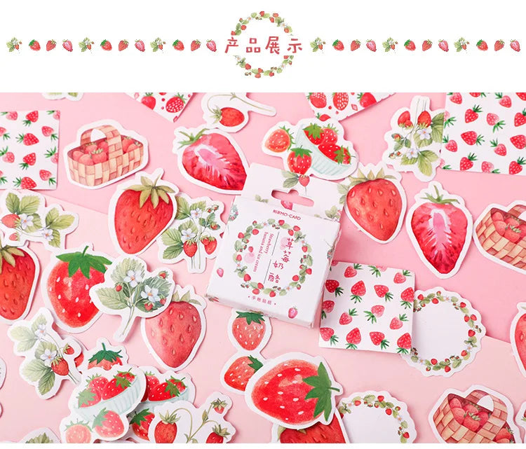 Coquette Aesthetic Strawberry Decorative Stickers Set