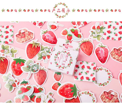 Coquette Aesthetic Strawberry Decorative Stickers Set