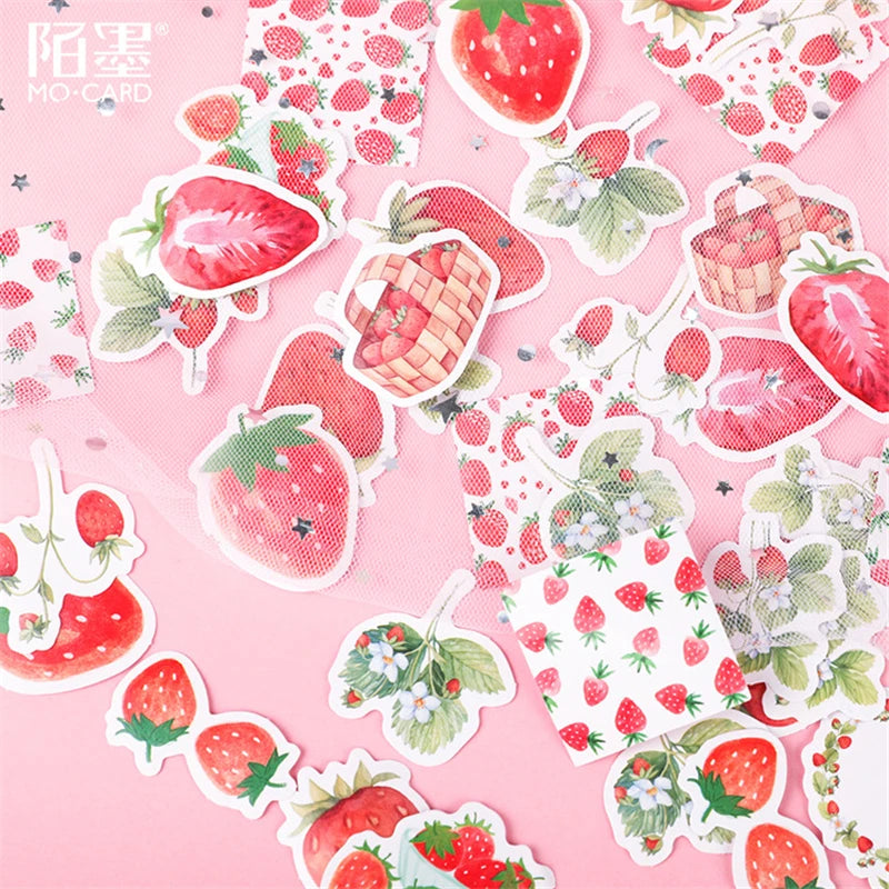 Coquette Aesthetic Strawberry Decorative Stickers Set