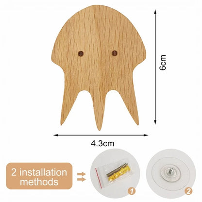 Cute Animal Wooden Hooks for Room Decor