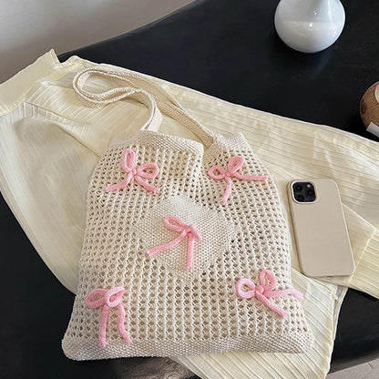 Fashionable Large Capacity Crochet Beach Tote Bag for Women