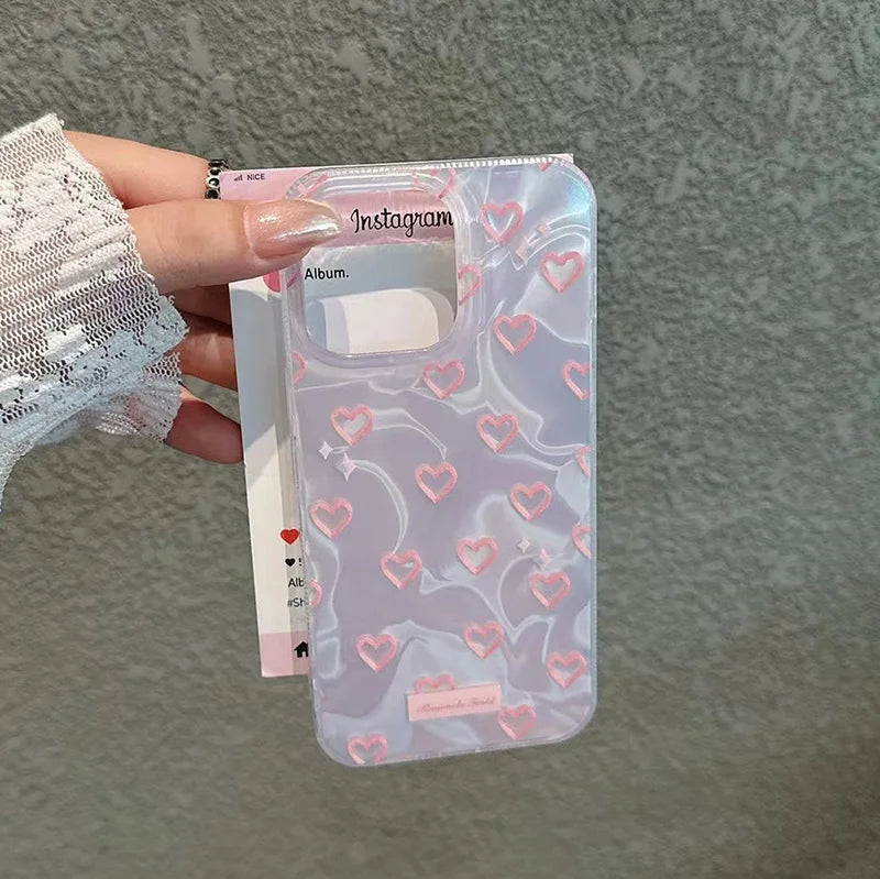 Coquette Pink Heart Butterfly Phone Case