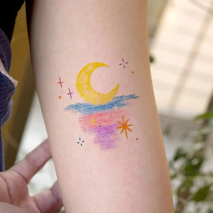 Coquette Moon and Butterfly Tattoo Stickers（30pcs）