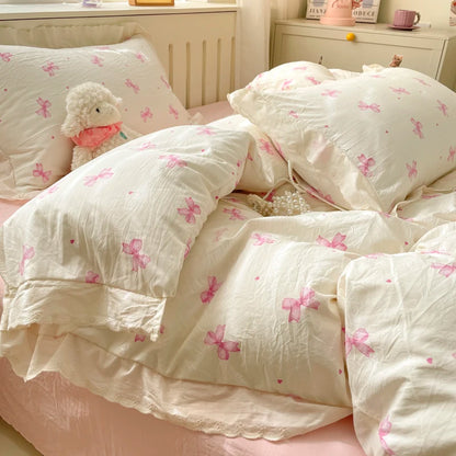 Coquette Bonenjoy Lace Bow Duvet Cover