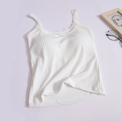 Coquette Sweet Lace Bow Knitted Tank Top