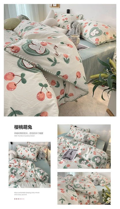 Coquette Charming Cherry Ruffle Bedding Set