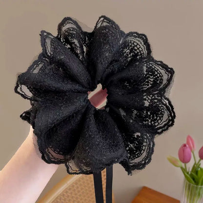 Coquette Vintage Lace Bow Scrunchie