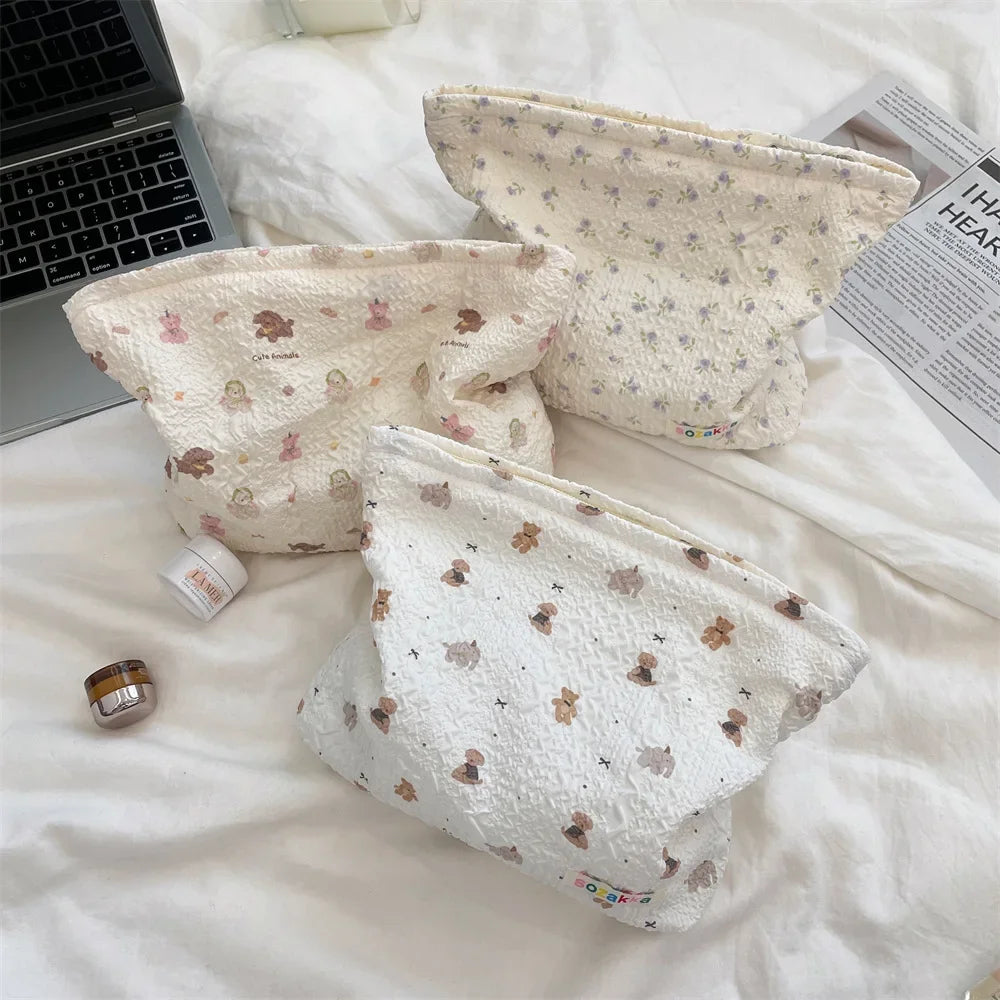 Embossed Cartoon Cosmetic Bag for Women