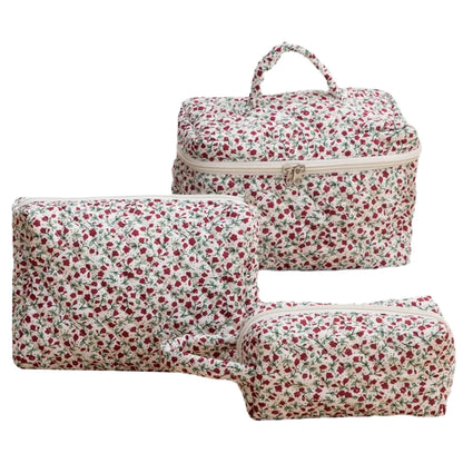 Coquette Floral Serenity Makeup Bag Trio