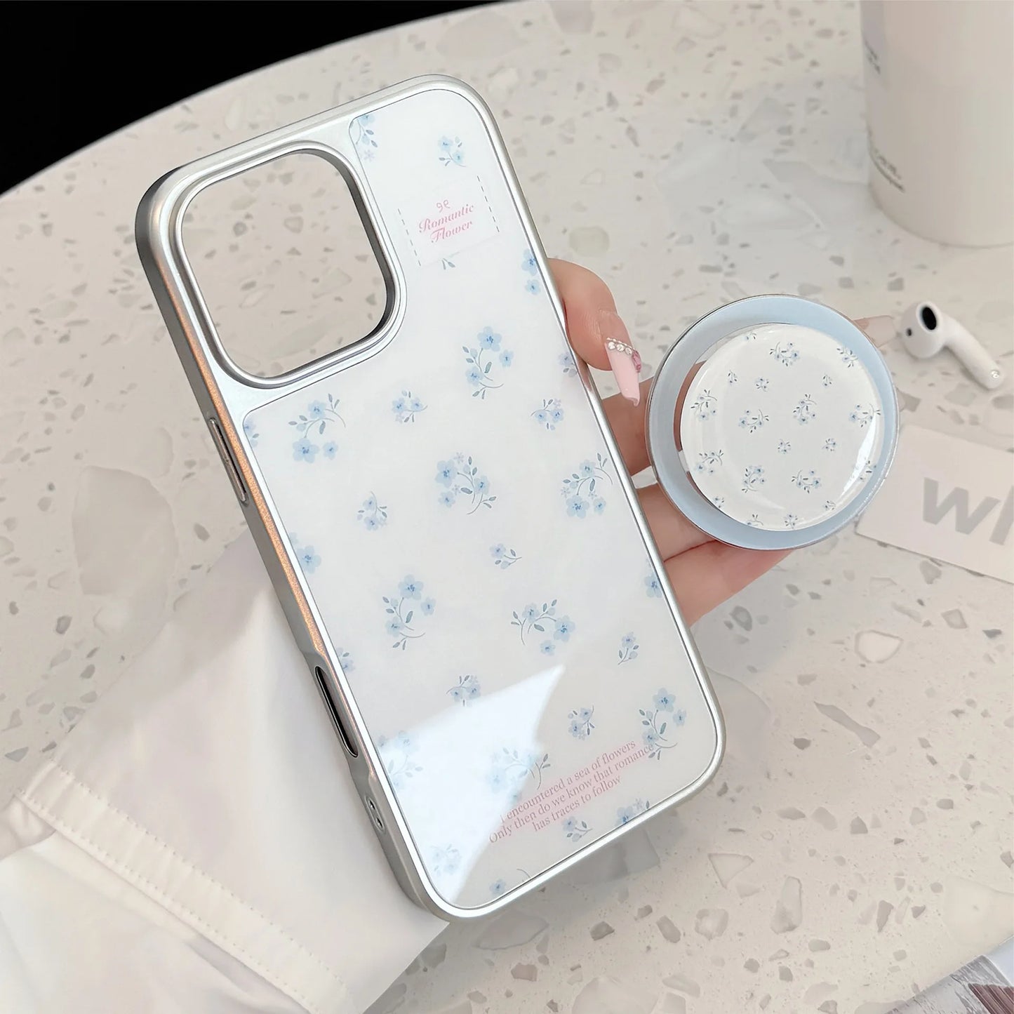 Coquette Serenity Amongst Blue Blossoms Phone Case