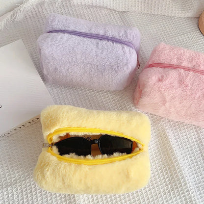 Chic Soft Fur Makeup Bag Organizer for Women