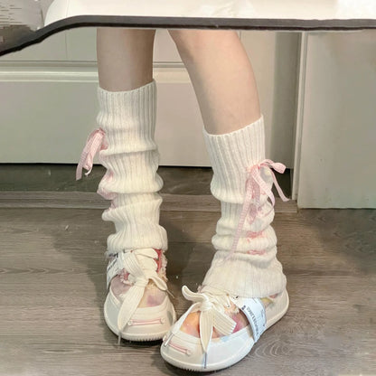 Coquette Lolita Ribbon Knit Leg Warmers