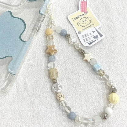 Ocean Blue Handmade Beaded Phone Charm