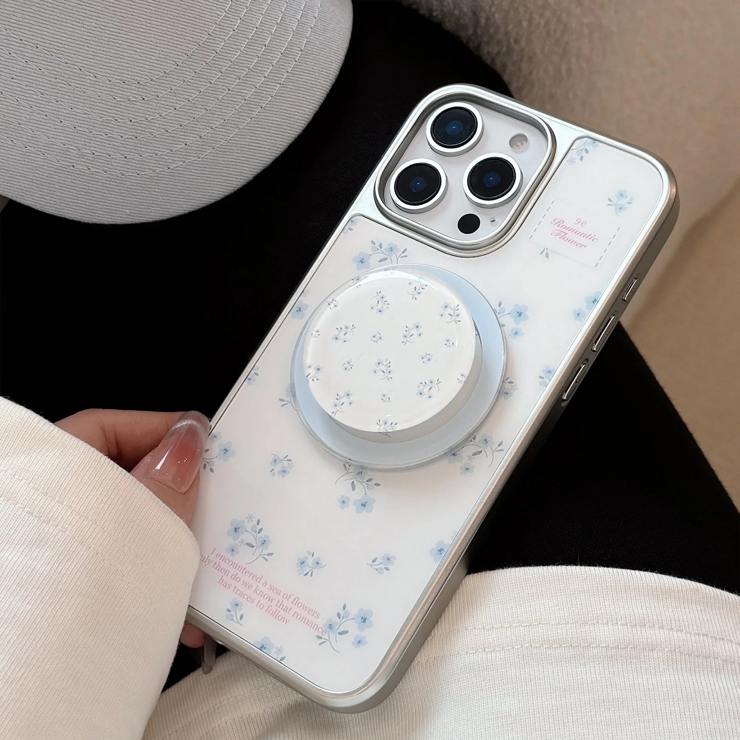 Coquette Serenity Amongst Blue Blossoms Phone Case