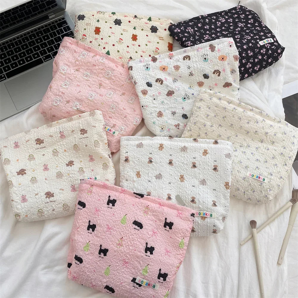 Embossed Cartoon Cosmetic Bag for Women