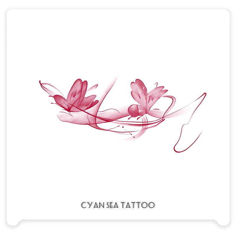 Coquette Romantic Pink Butterfly Temporary Tattoos