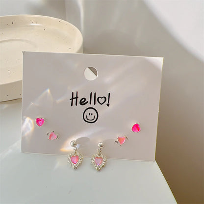 Adorable Coquette Pink Heart Earrings