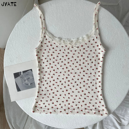 Coquette Floral Print Cami Top Set