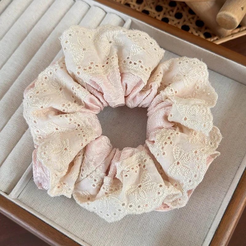 Coquette Cloud Petal Lace Scrunchie