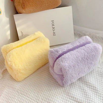 Chic Soft Fur Makeup Bag Organizer for Women