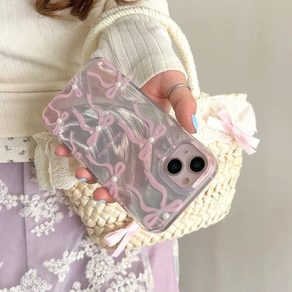 Coquette Fairy Pearl Pink Bow Phone Case