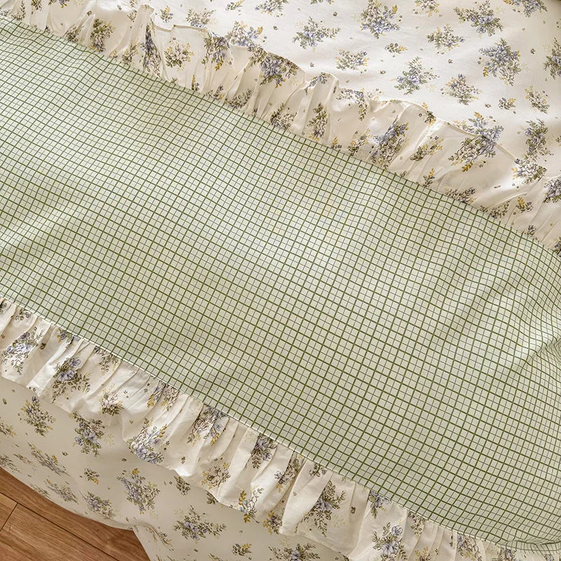 Coquette Floral Cotton Lace Bedding Set